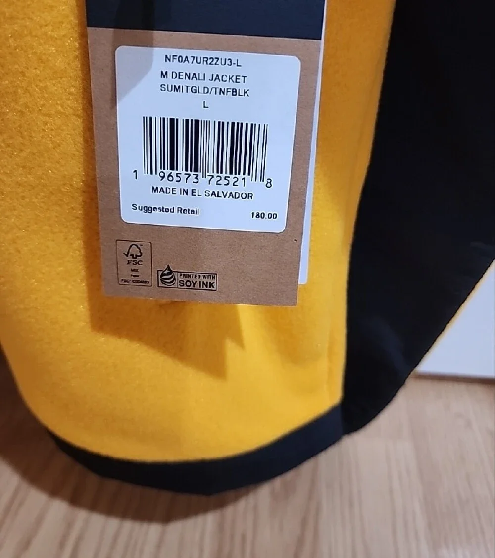 The North Face Men’s Summit Gold and Black Denali Fleece Jacket